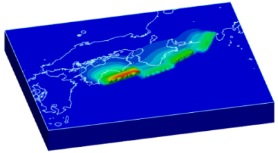 図1　地震断層による変位分布の図