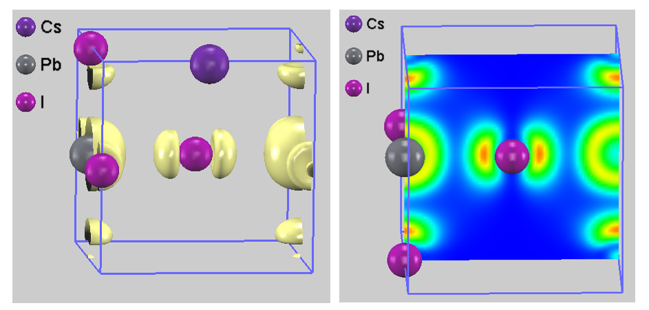 CsPbI3のVBM部分電荷密度（等値面）