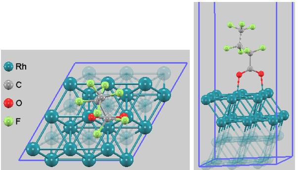 Rh(111)上のPFBA吸着構造