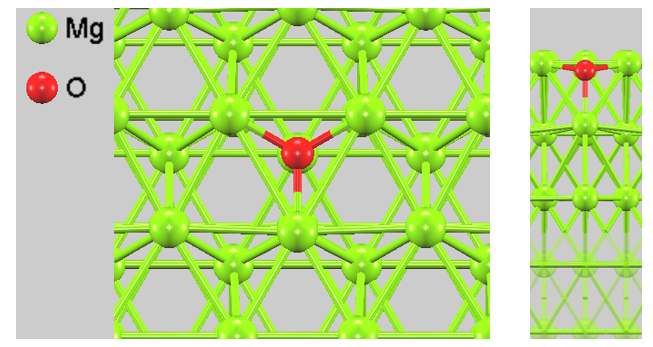 Adsorption structure of O on Mg(0001)