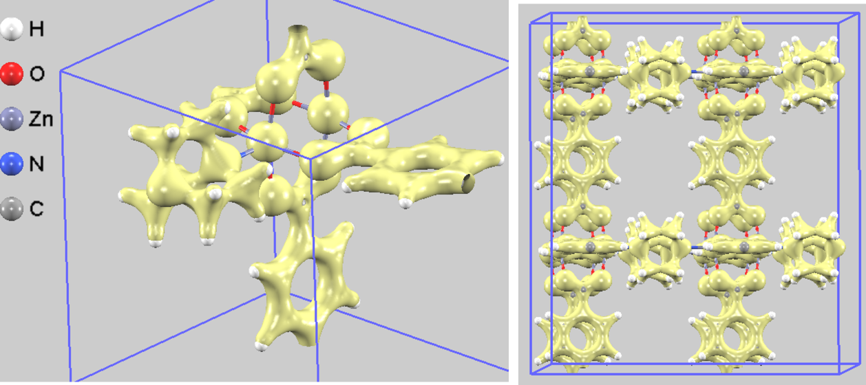 Total charge density of DMOF-1 at a standard isovalue