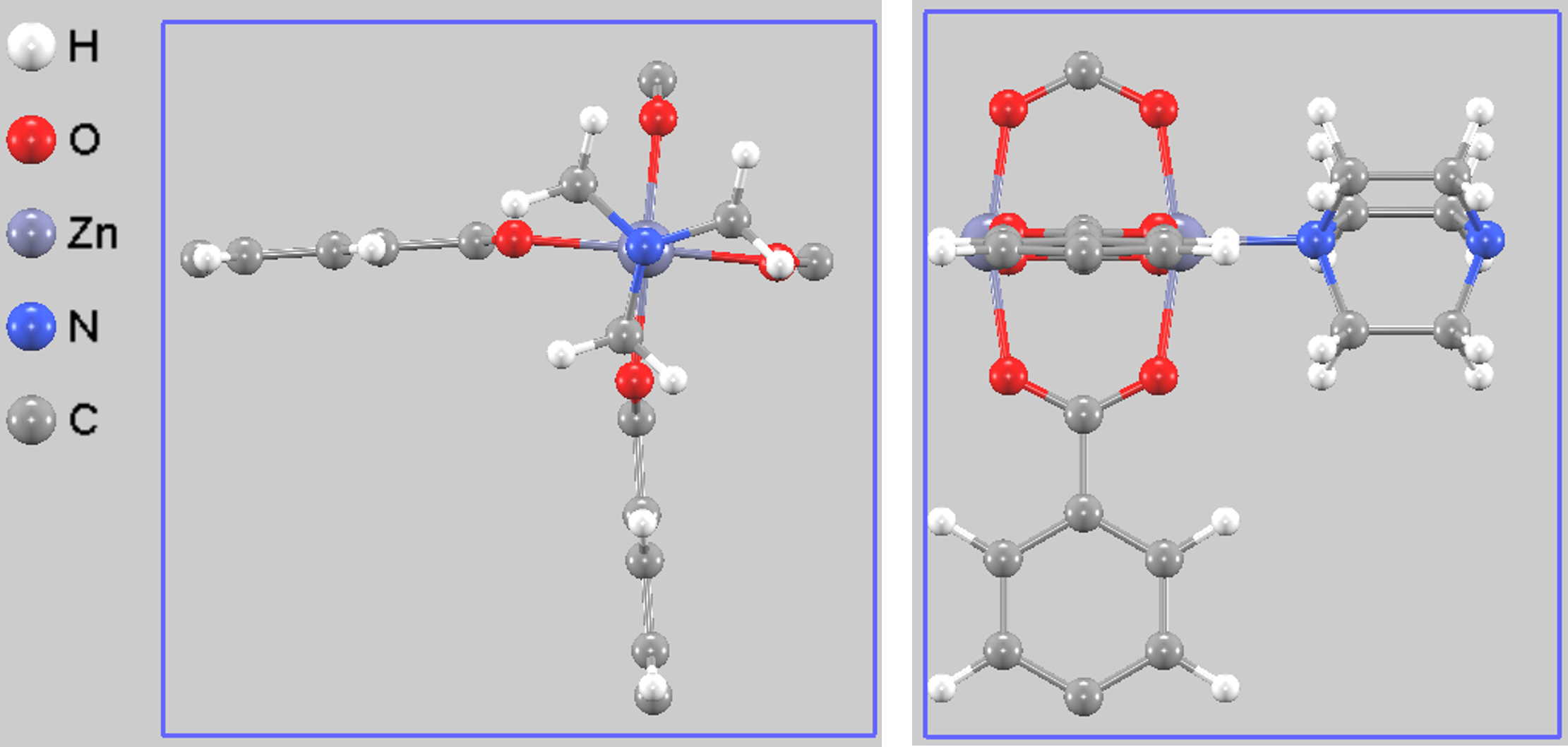 Optimized calculation cell of pcu-DMOF-1