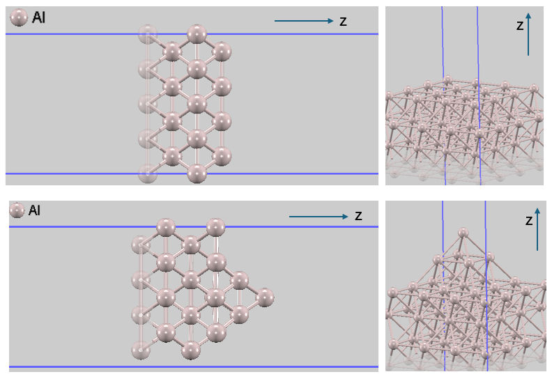 Al(100)スラブモデルの模式図