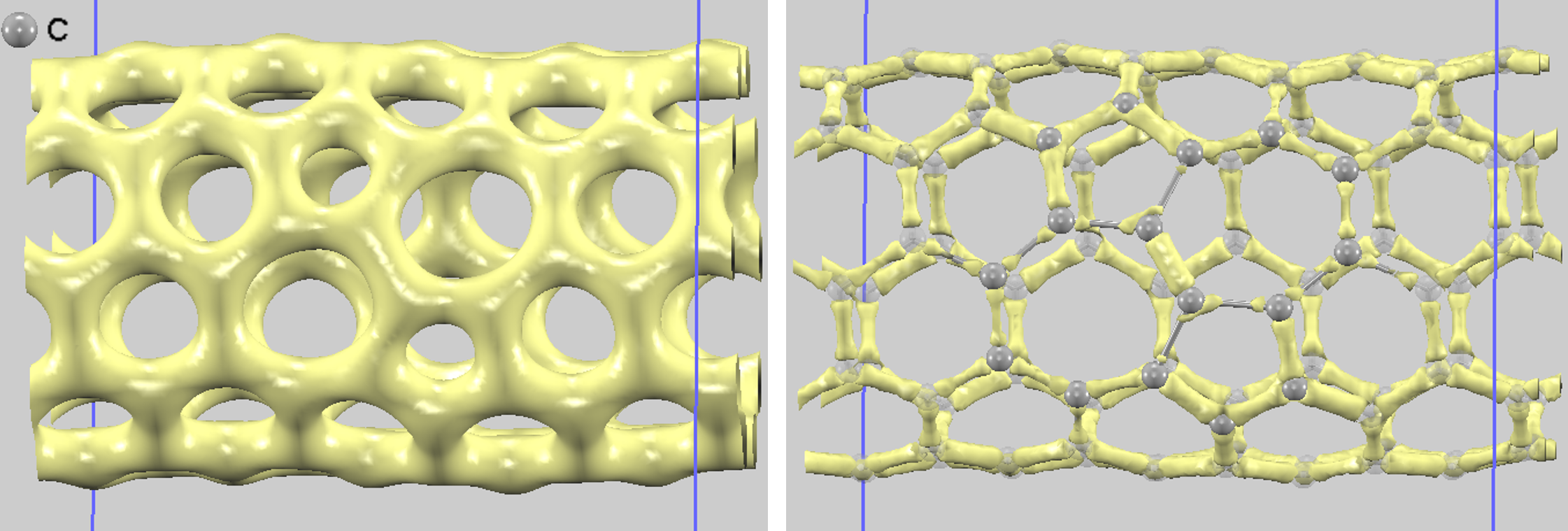 Total charge density isosurfaces